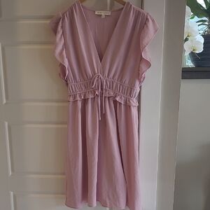 Monteau Pink Ruffle Dress. Size L